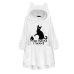 Fleece™ - I Do What I Want Fluffy Fleece Oversize Hoodie With Cat Ears