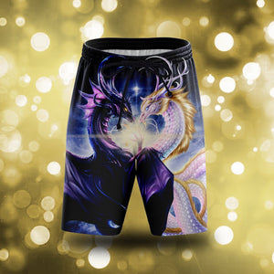 East And West United (Blue Spiral) Beach Shorts S Short