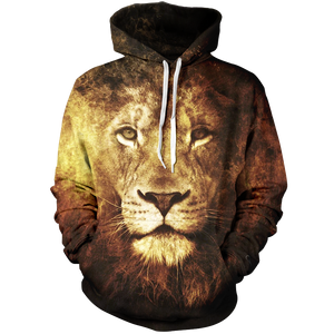 Calm Lion Unisex Pullover Hoodie M