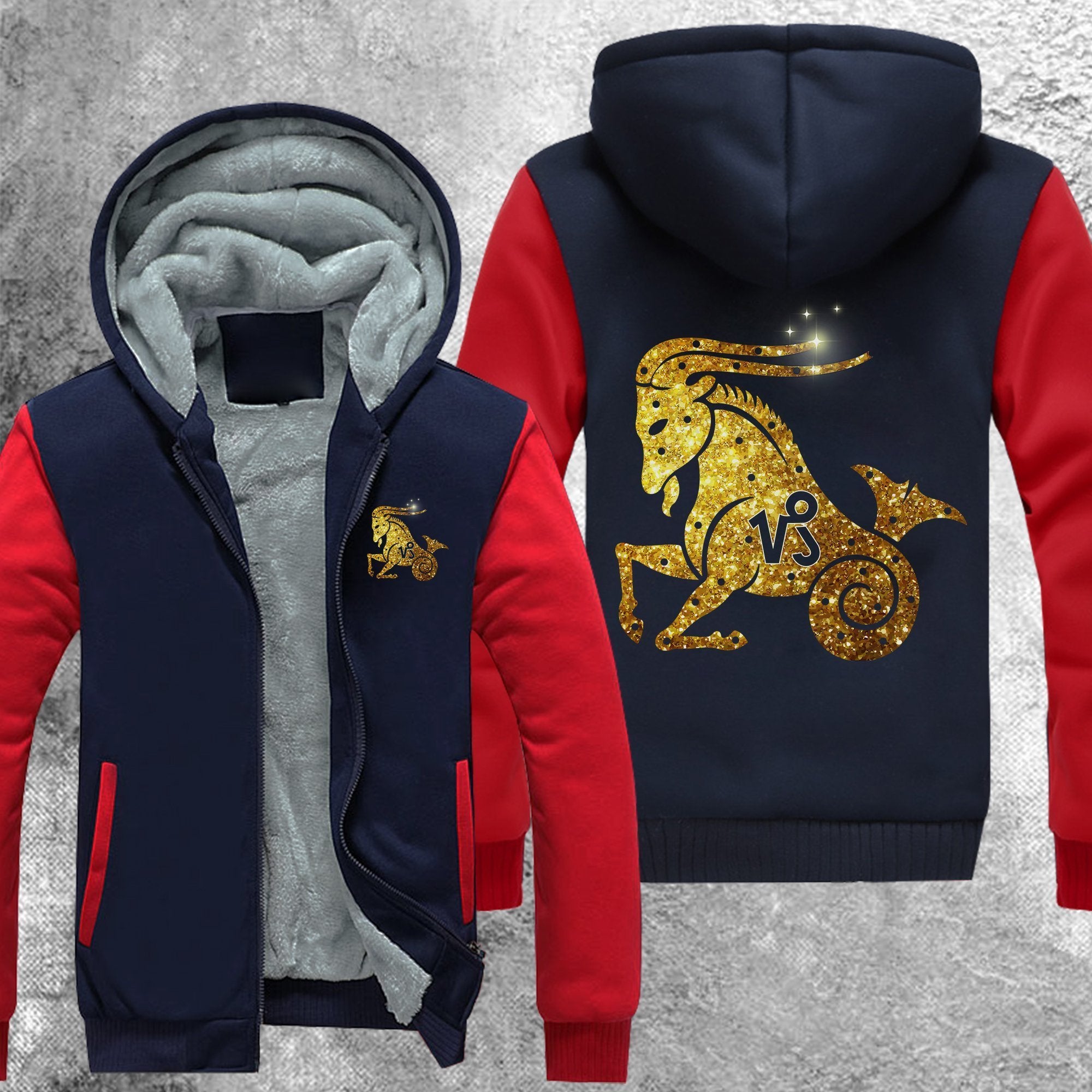 Capricorn Galaxy 03 Fleece Jacket Red / S