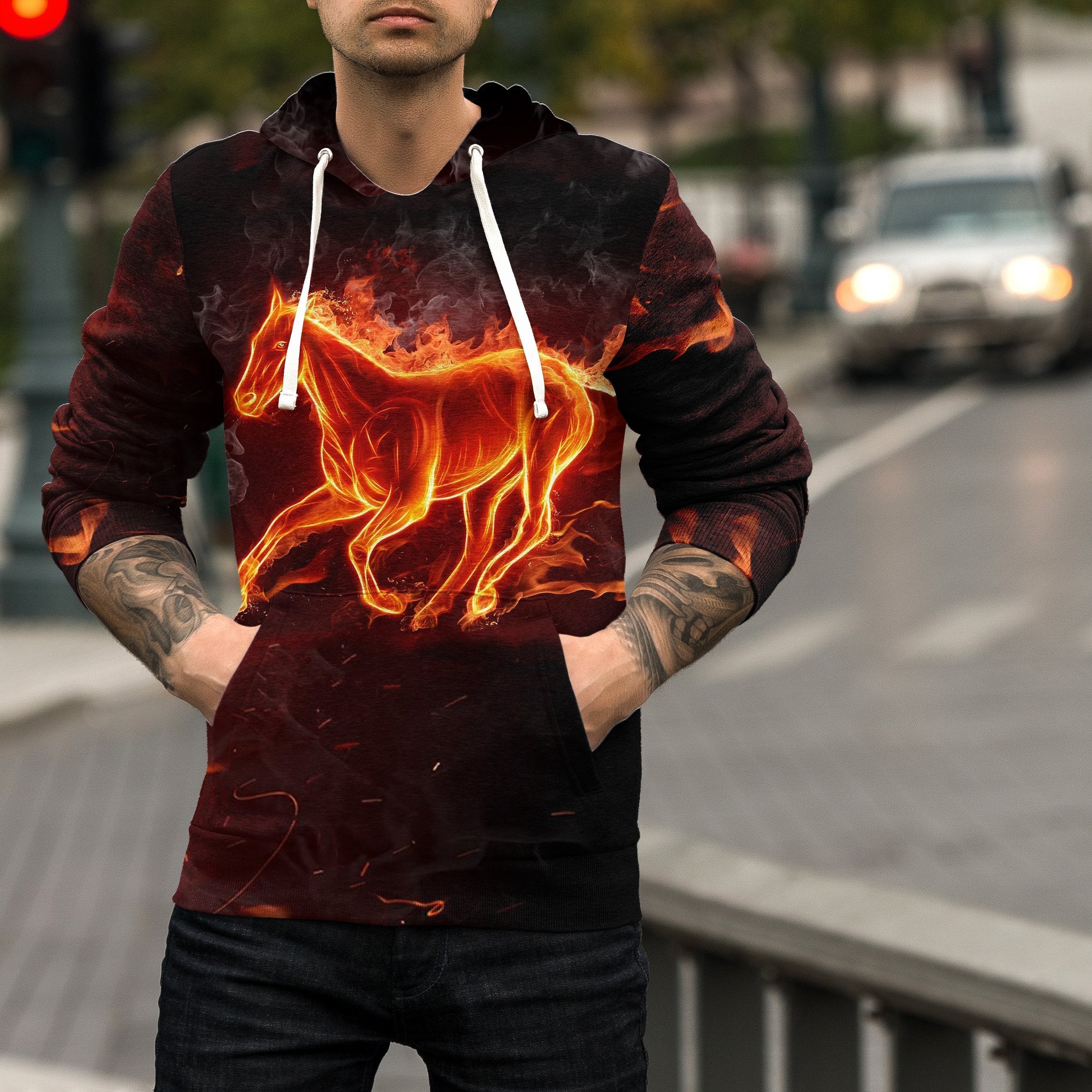 Flaming Ember Unisex Pullover Hoodie