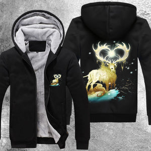 Forest Lord Christmas Fleece Jacket Black / S