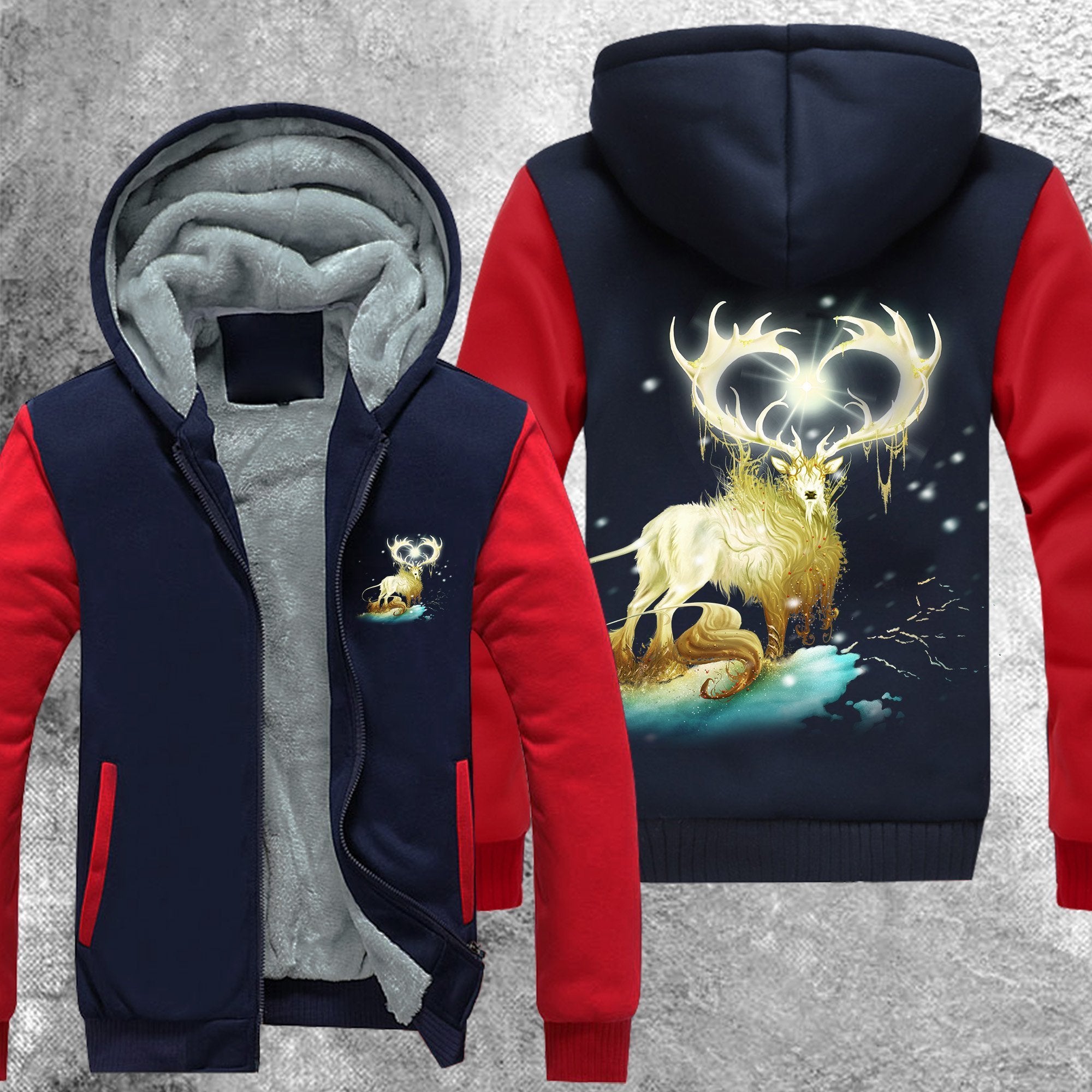 Forest Lord Christmas Fleece Jacket Red / S
