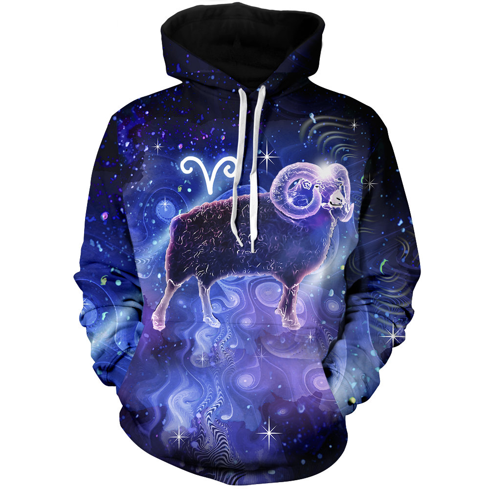 Aries Galaxy Unisex Pullover Hoodie M