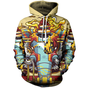 Android Elephant Unisex Pullover Hoodie M / Cream