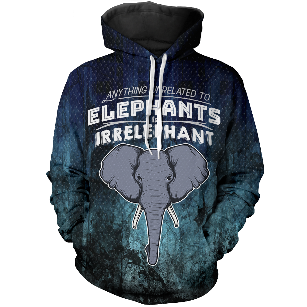 Irrelephant Unisex Pullover Hoodie M