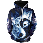 Yin Yang Light & Darkness Wolf Unisex Pullover Hoodie
