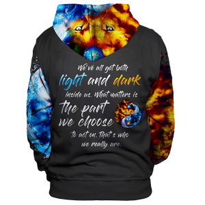 Yin Yang Fire & Ice Lion Unisex Pullover Hoodie