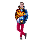 Yin Yang Fire & Ice Lion Unisex Pullover Hoodie