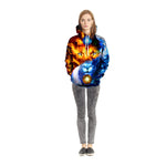 Yin Yang Fire & Ice Lion Unisex Pullover Hoodie