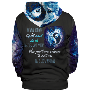Yin Yang Light & Darkness Wolf Unisex Pullover Hoodie