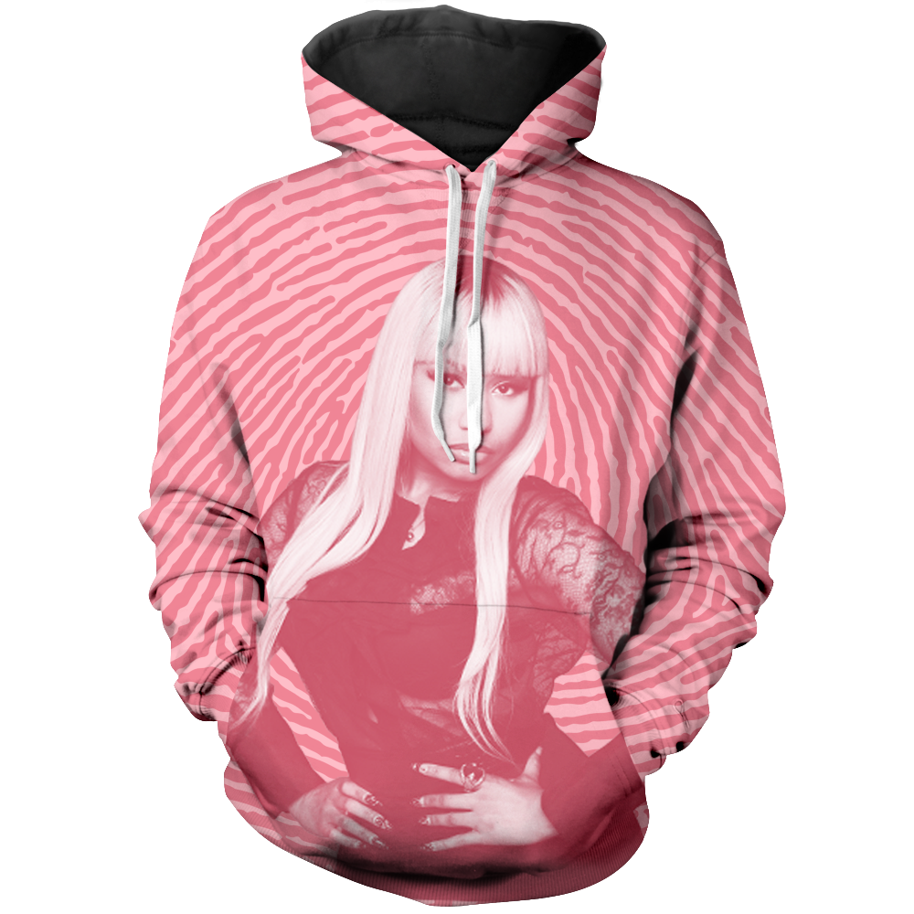 Pink Print Unisex Pullover Hoodie