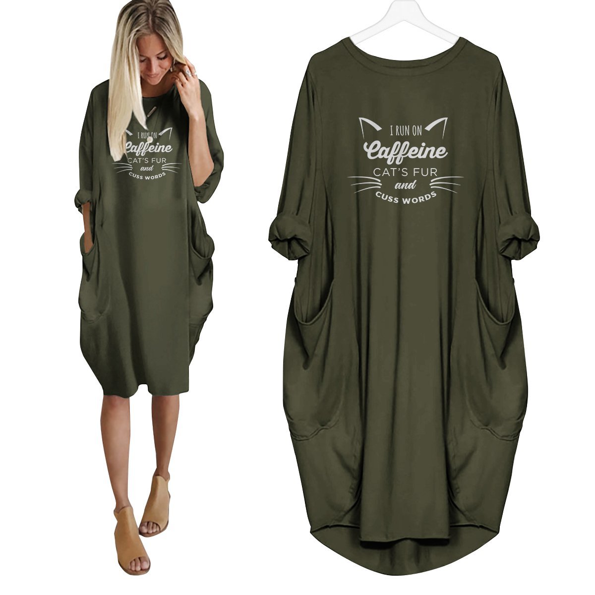 I Run On Caffeine Cats Fur And Cuss Words Dress