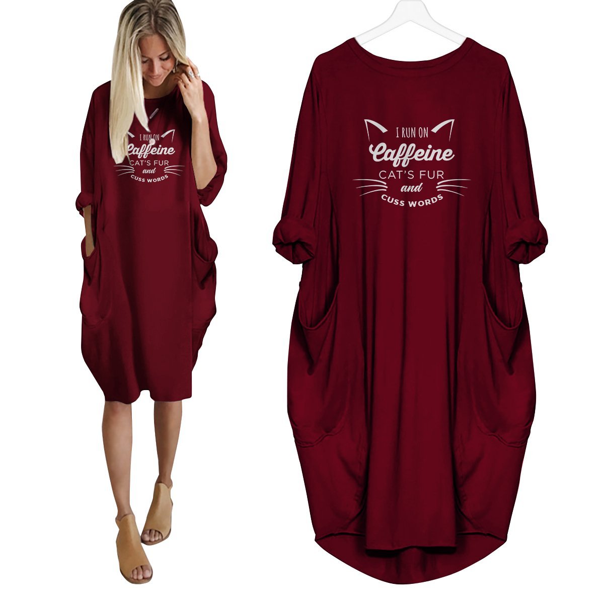 I Run On Caffeine Cats Fur And Cuss Words Dress
