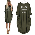 I Run On Caffeine Dogs Hair And Cuss Words Dress Green / S