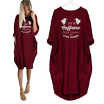 I Run On Caffeine Dogs Hair And Cuss Words Dress Red / S