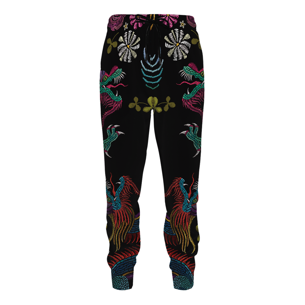 Floral Dragon Jogger Pants