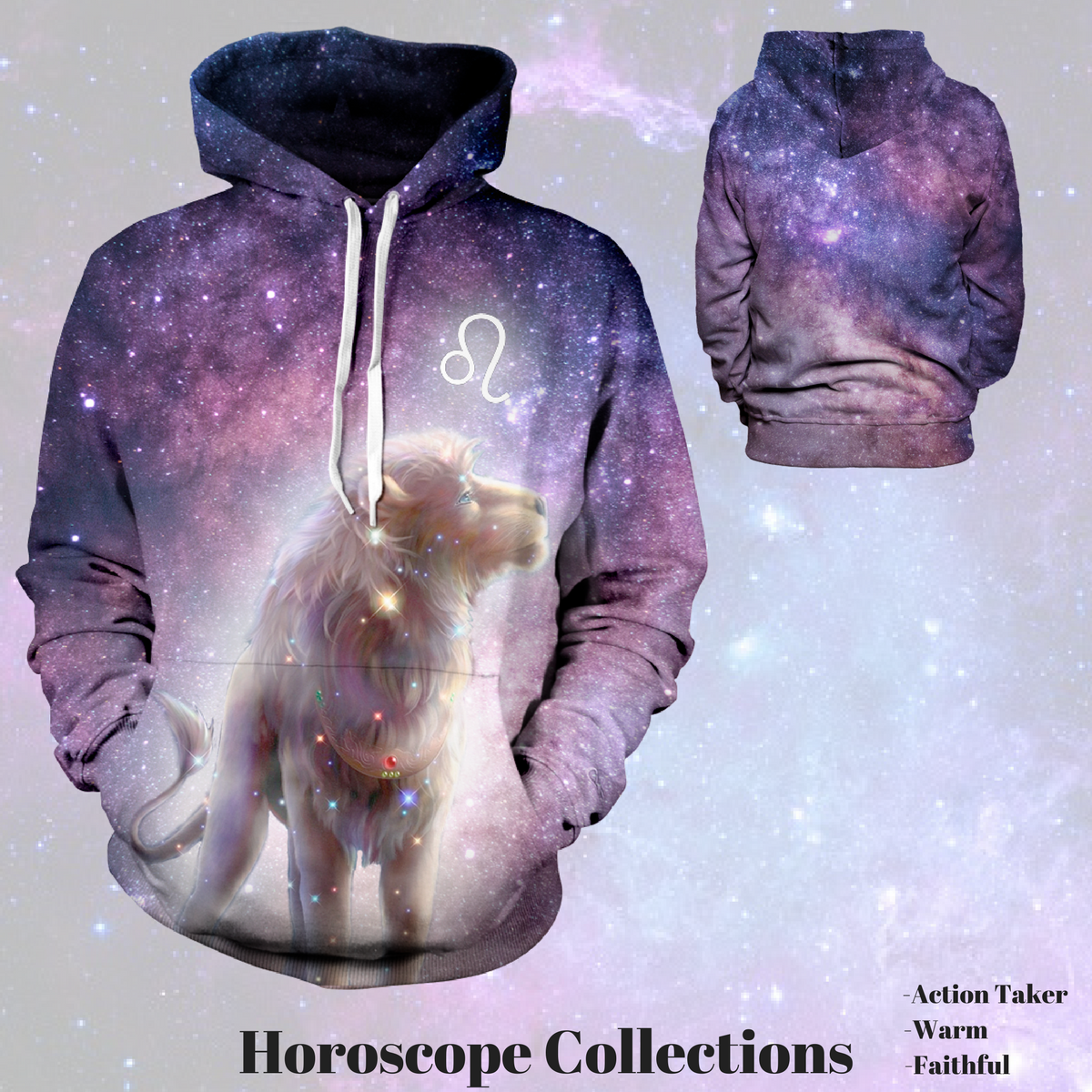 Leo Galaxy Unisex Pullover Hoodie