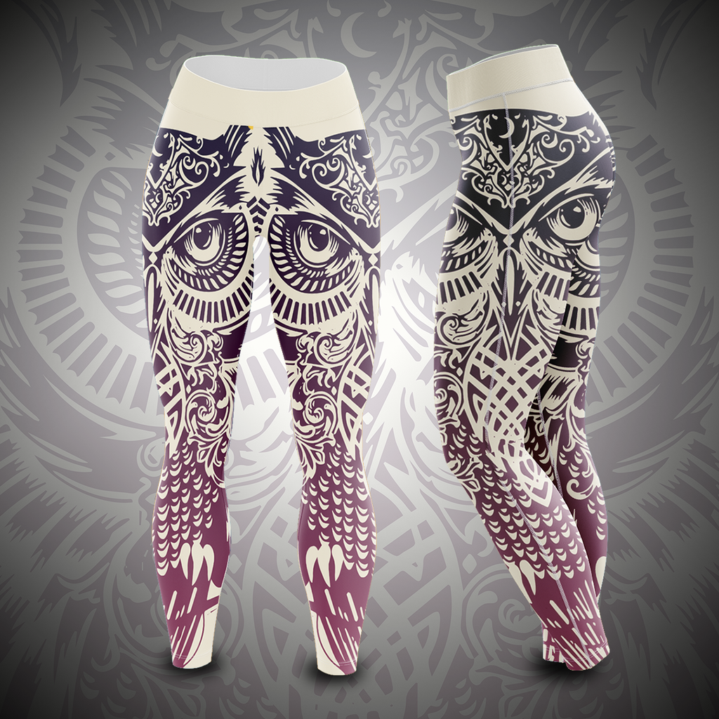 Tribal Owl Unisex Tights S Leggings