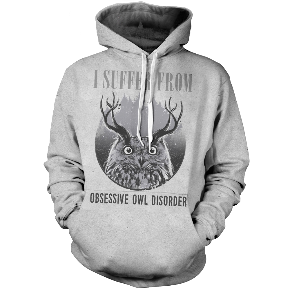 Obsessive Owl Disorder Unisex Pullover Hoodie M