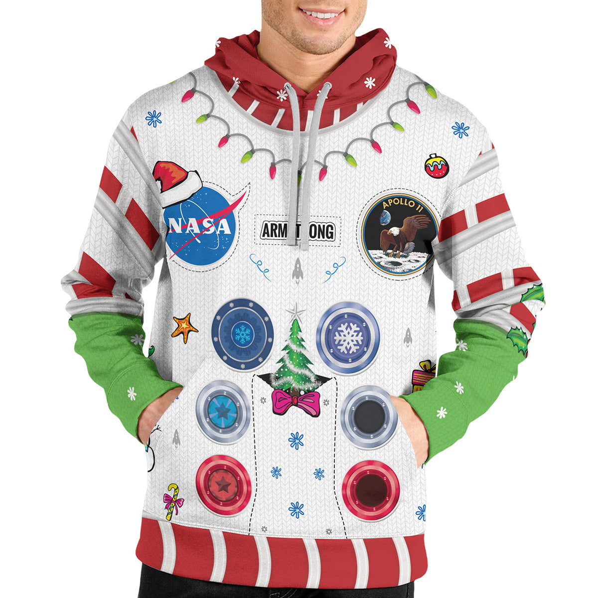 Armstrong Space Suite Christmas Unisex Pullover Hoodie