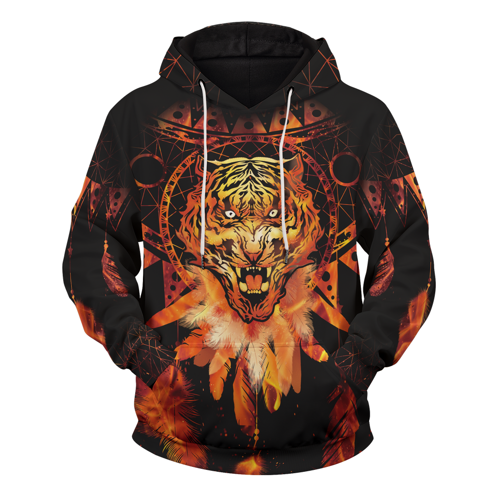 Blazing Tiger Dream Catcher Unisex Pullover Hoodie