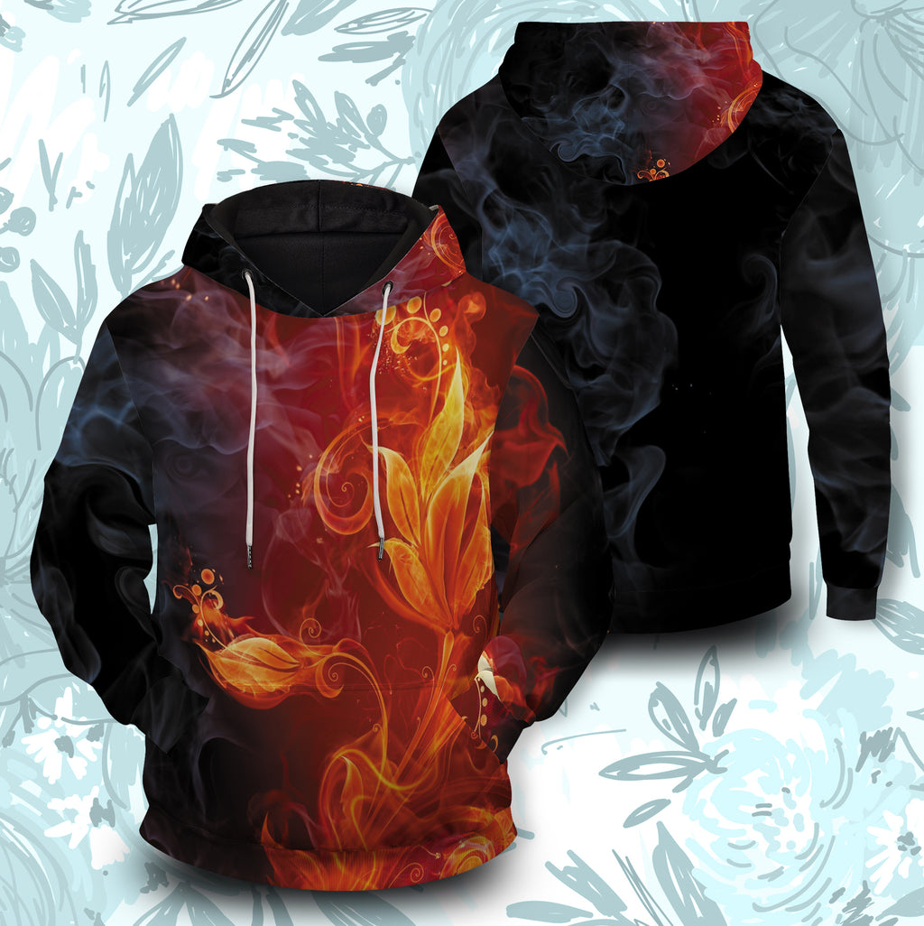 Smoky Hot Flower Unisex Pullover Hoodie