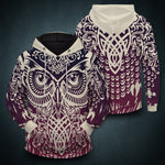 Tribal Owl Unisex Pullover Hoodie S