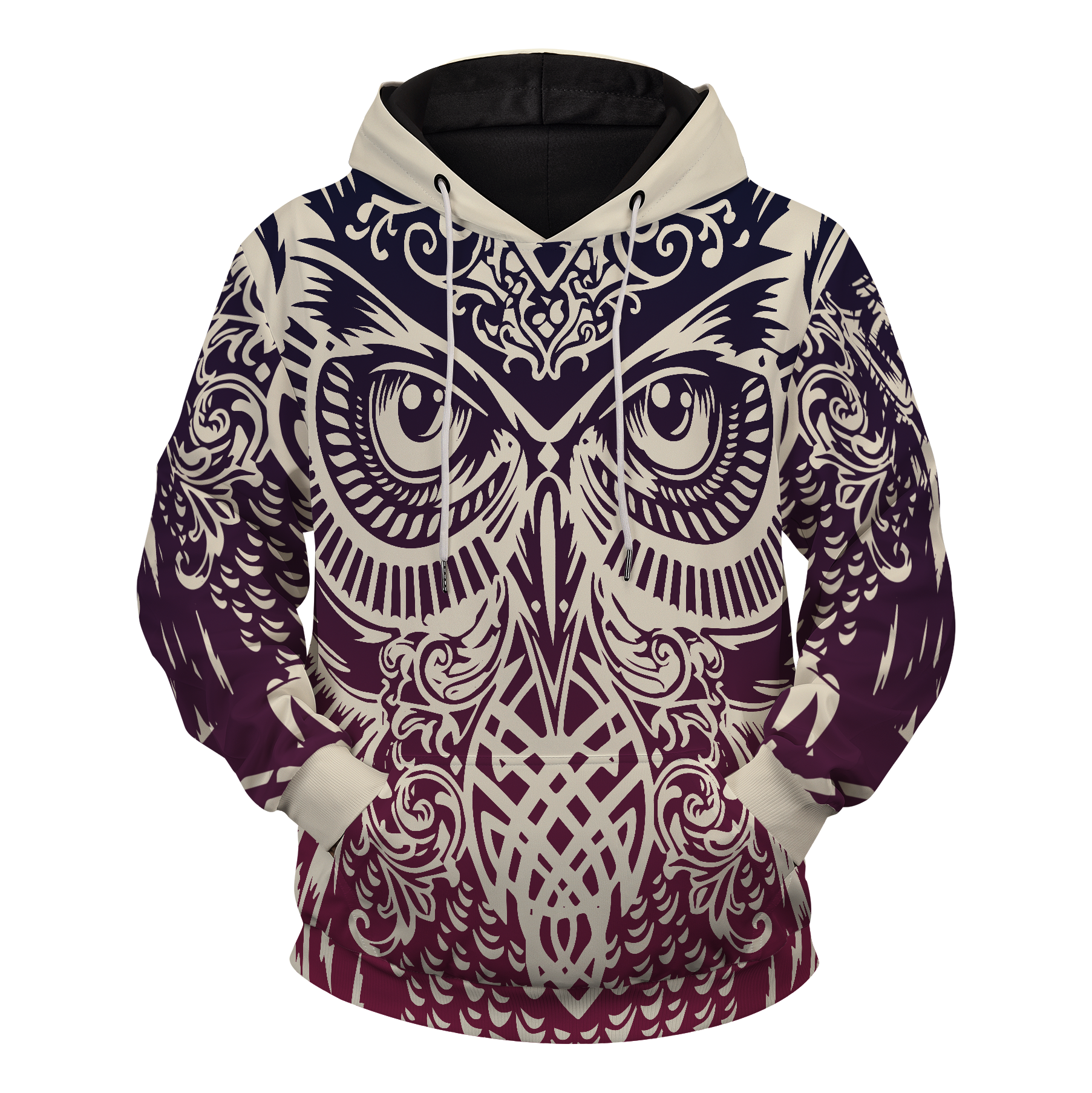 Tribal Owl Unisex Pullover Hoodie