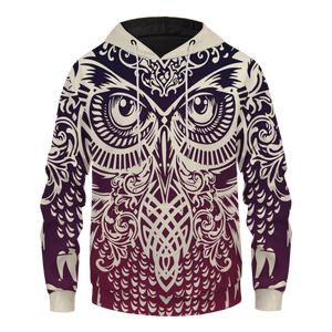 Tribal Owl Unisex Pullover Hoodie