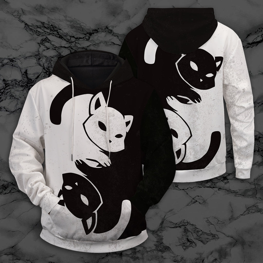 Yin Yang Feline Unisex Pullover Hoodie