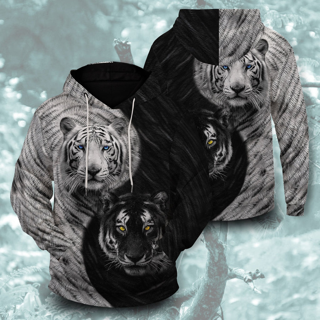 Yin Yang Tiger Unisex Pullover Hoodie S