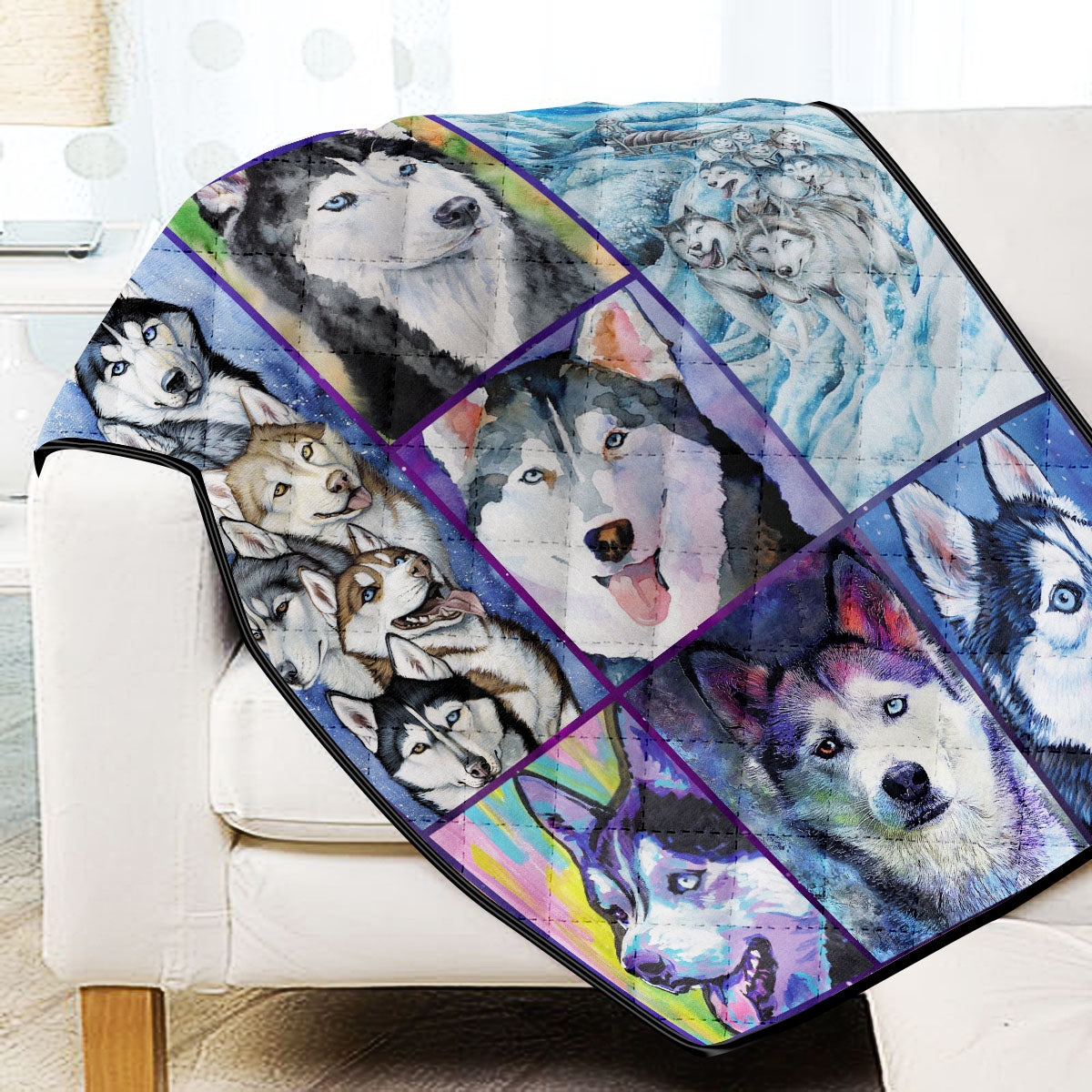 Siberian Husky Dog Lover Quilt Blanket