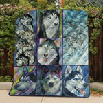 Siberian Husky Dog Lover Quilt Blanket