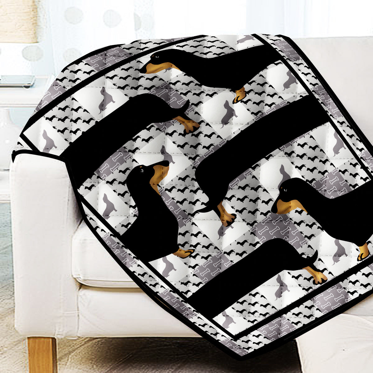 The Sausage Dog Quilt Blanket
