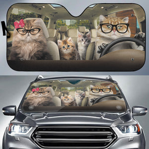Cat Family Auto Sun Shade