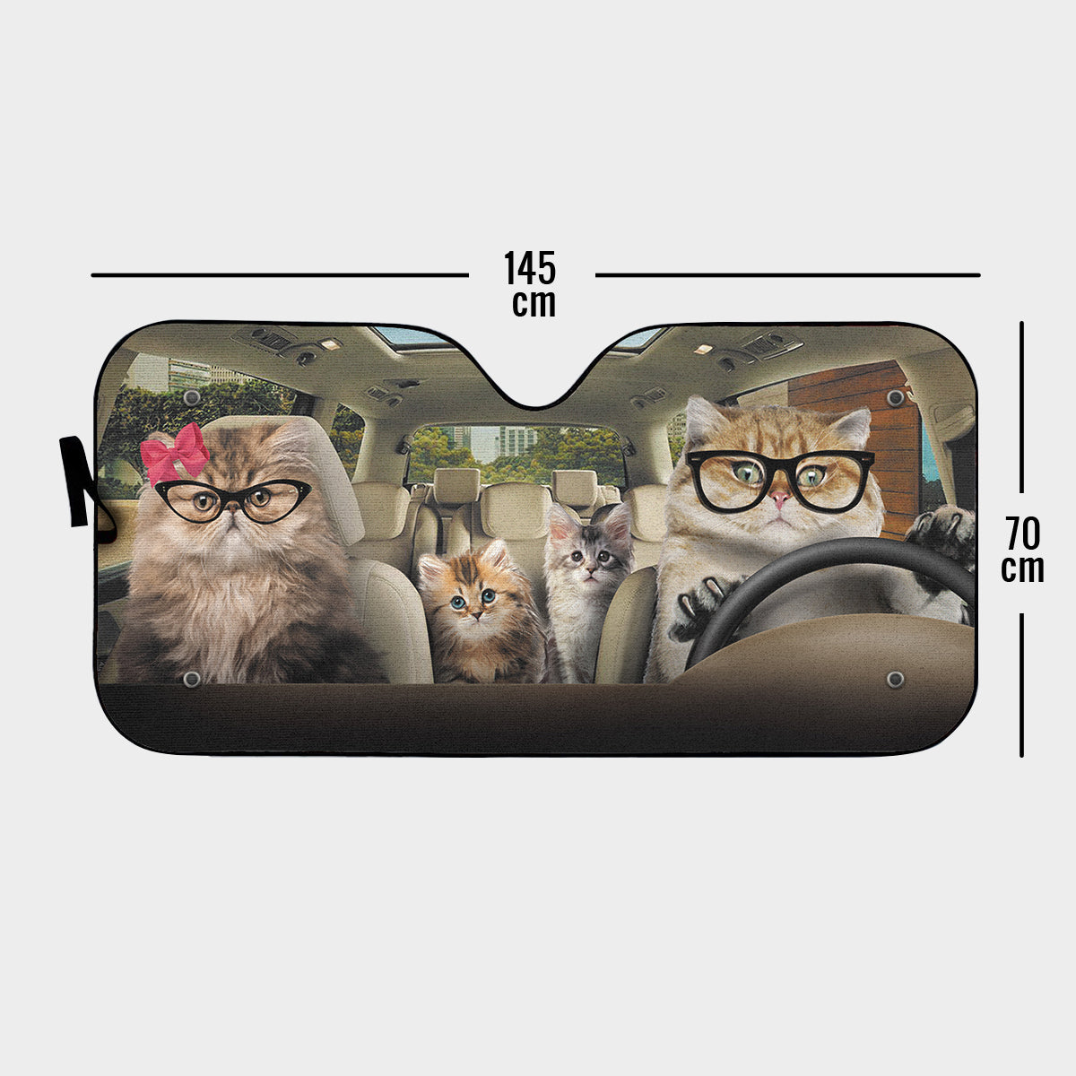 Cat Family Auto Sun Shade