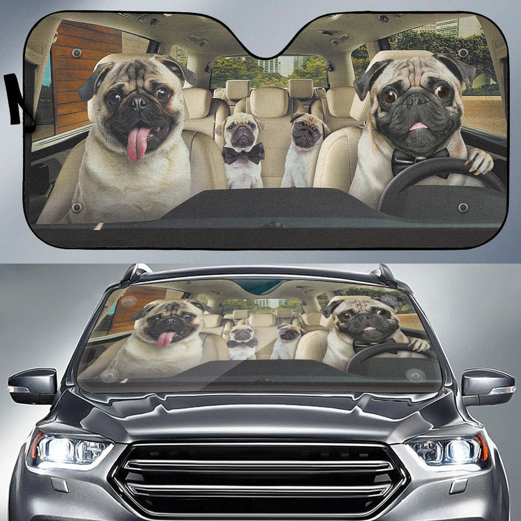 Dog Family Trip V1 Auto Sun Shade