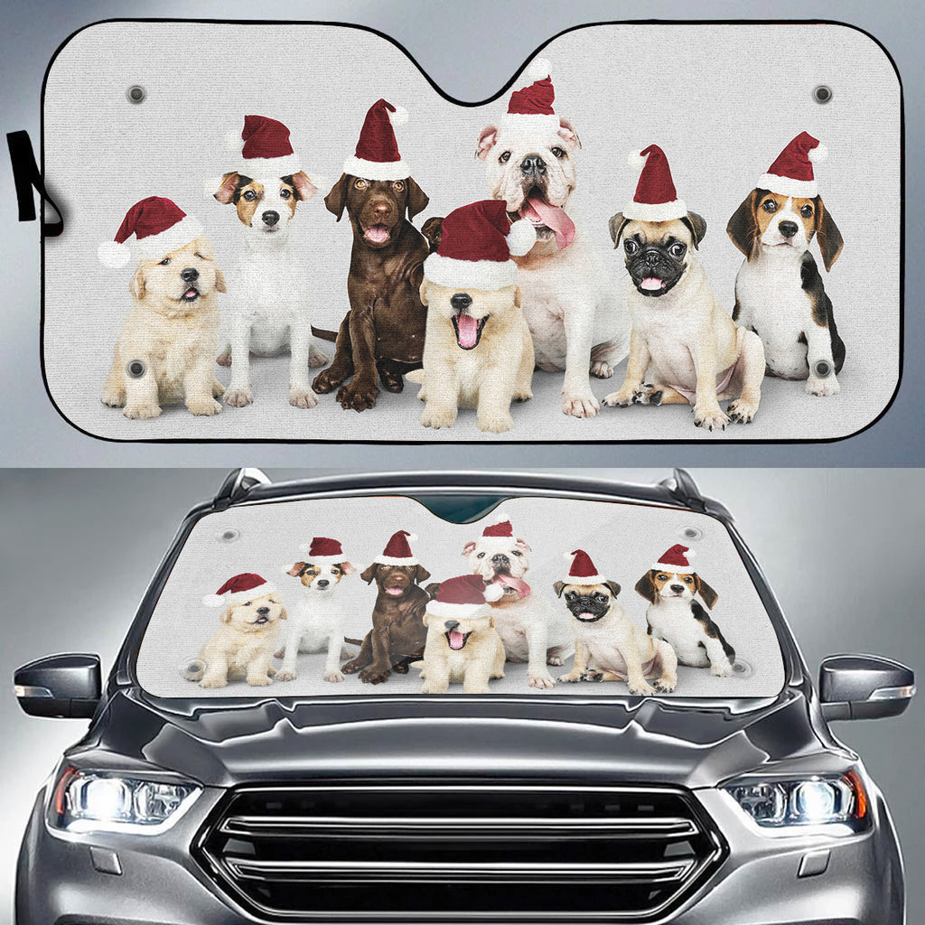 Santa's Fur Babies Auto Sun Shade