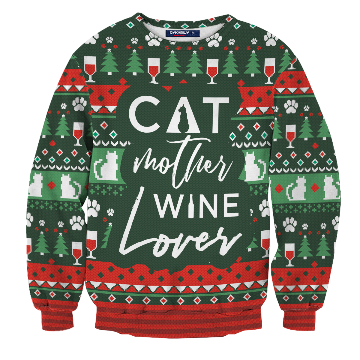 Cat Mother Wine Lover Unisex Sweater