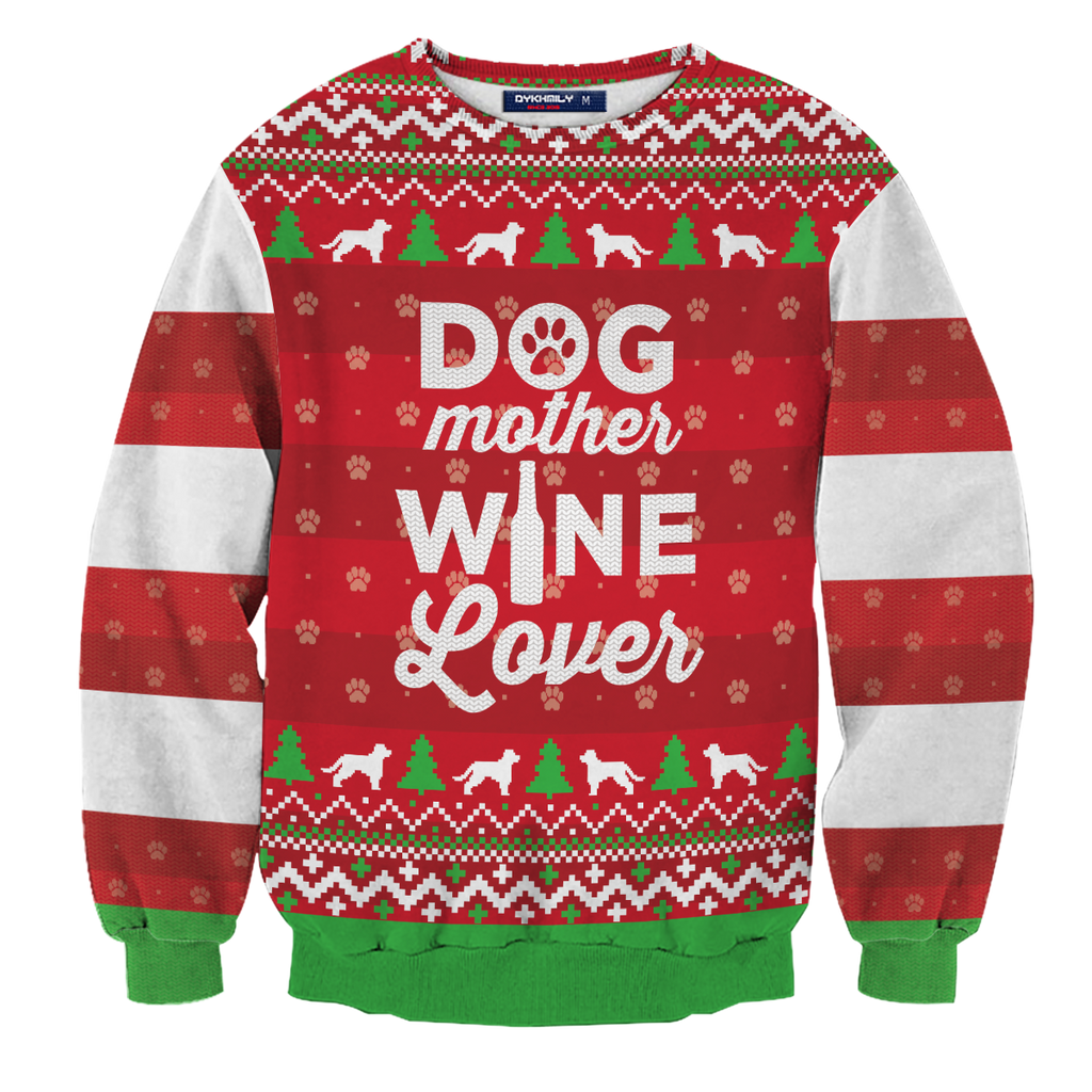 Dog Mother Wine Lover Unisex Sweater