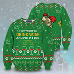 Dog And Wine Christmas Unisex Sweater