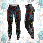 Floral Dragon Unisex Tights