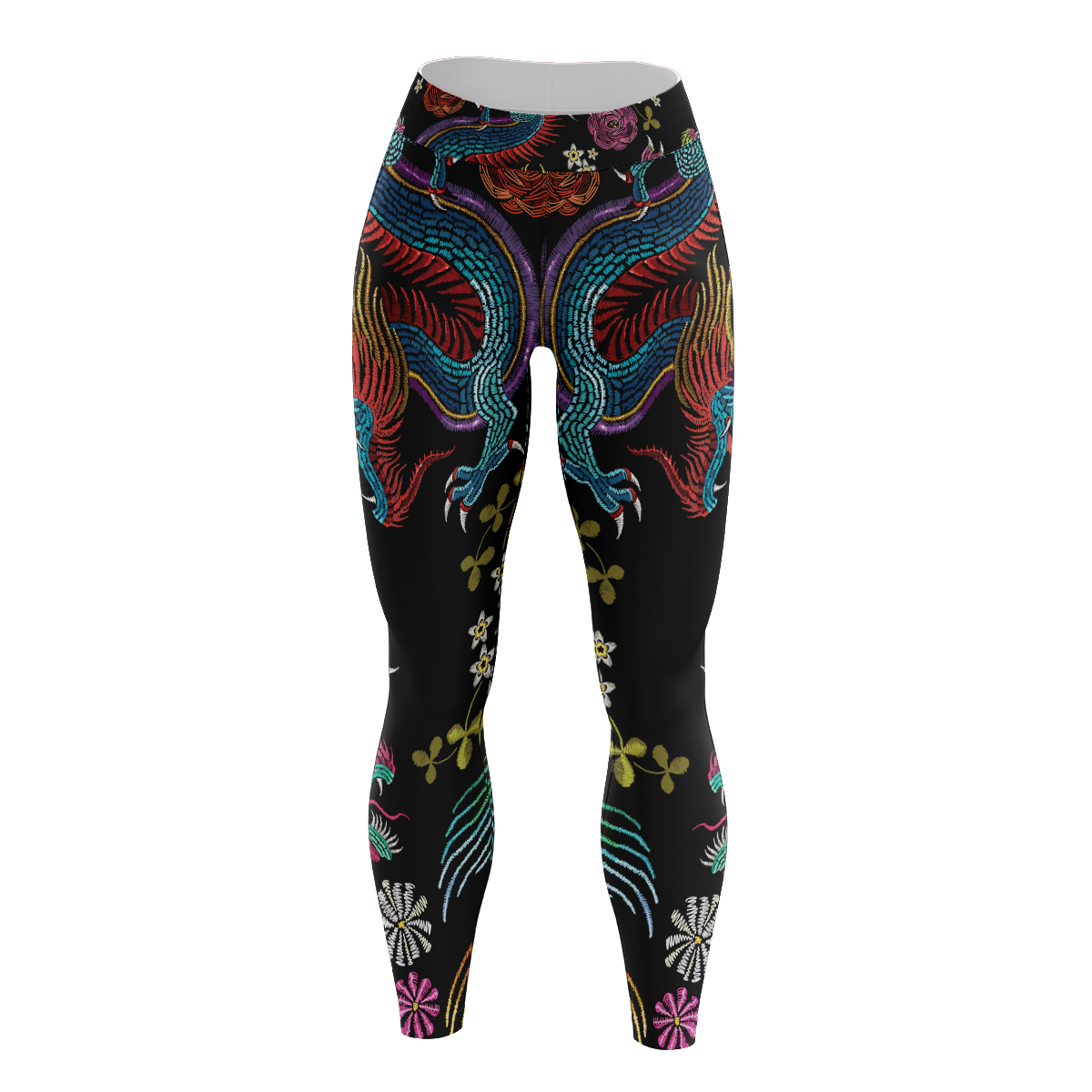 Floral Dragon Unisex Tights