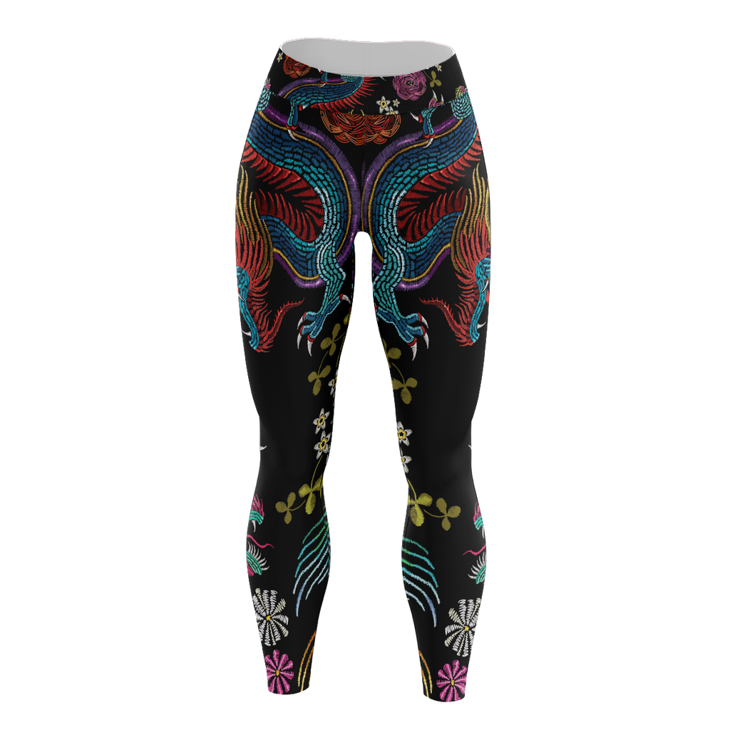 Floral Dragon Unisex Tights
