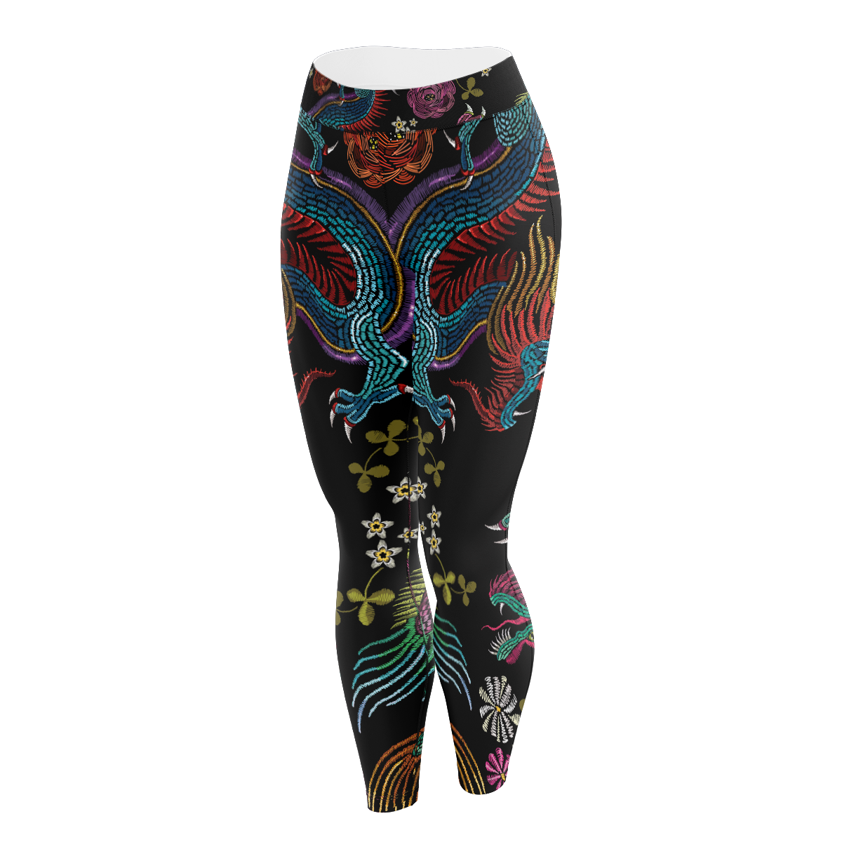 Floral Dragon Unisex Tights