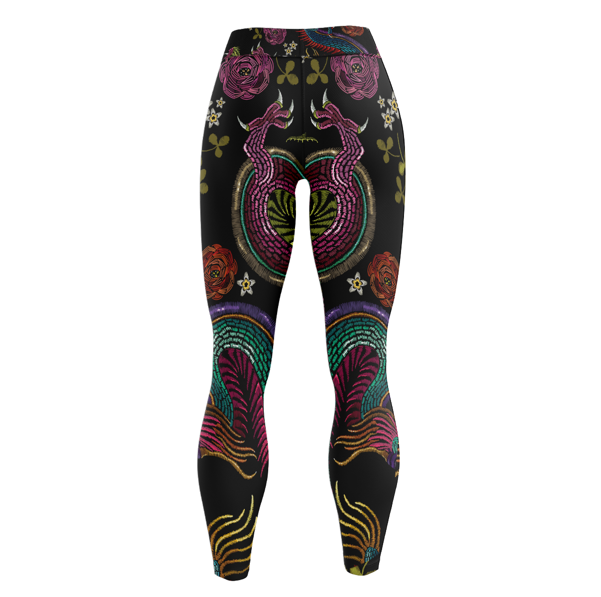 Floral Dragon Unisex Tights