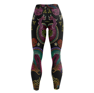 Floral Dragon Unisex Tights