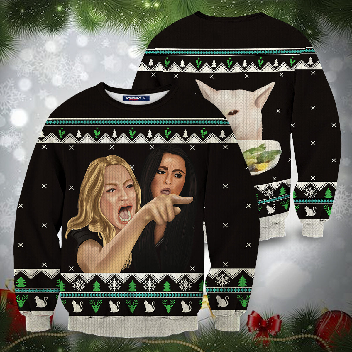 Woman Yelling At The Cat Unisex Sweater