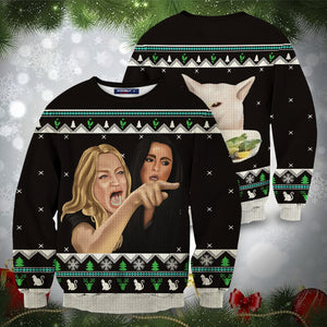 Woman Yelling At The Cat Unisex Sweater